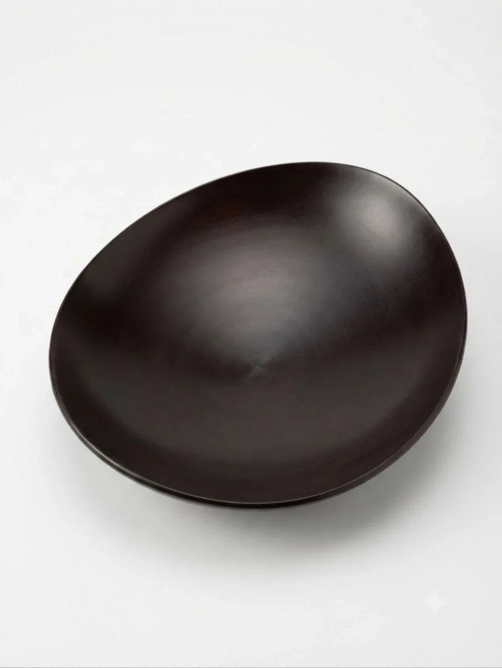 Crate & Barrel Modern Dark Wood Low Bowl / Catchall Tray